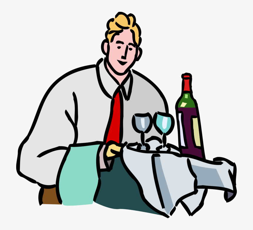 Vector Illustration Of Restaurant Maître D"hôtel Waiter, HD Png Download, Free Download