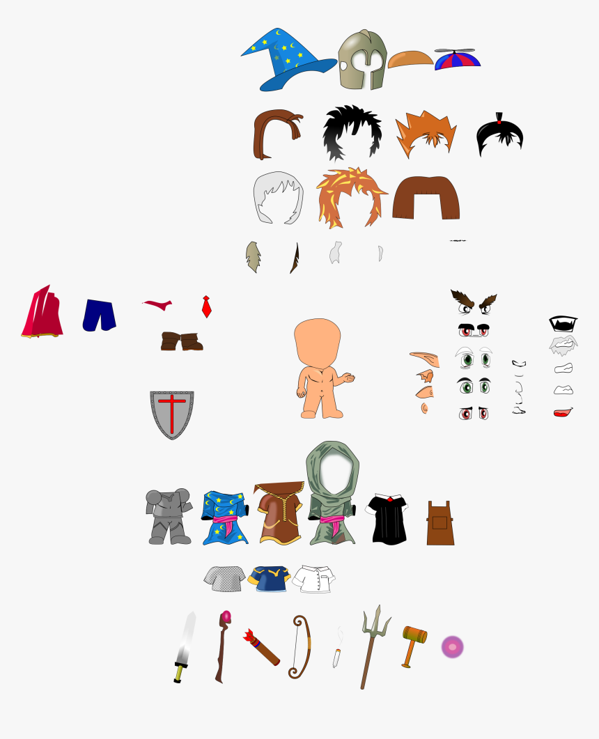 Chibi Character Rpg Dress Up Clip Arts - Dress Up Model Png, Transparent Png, Free Download