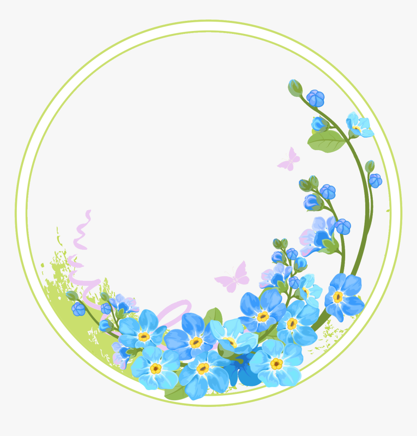 Blue Border Circle Flower, HD Png Download, Free Download
