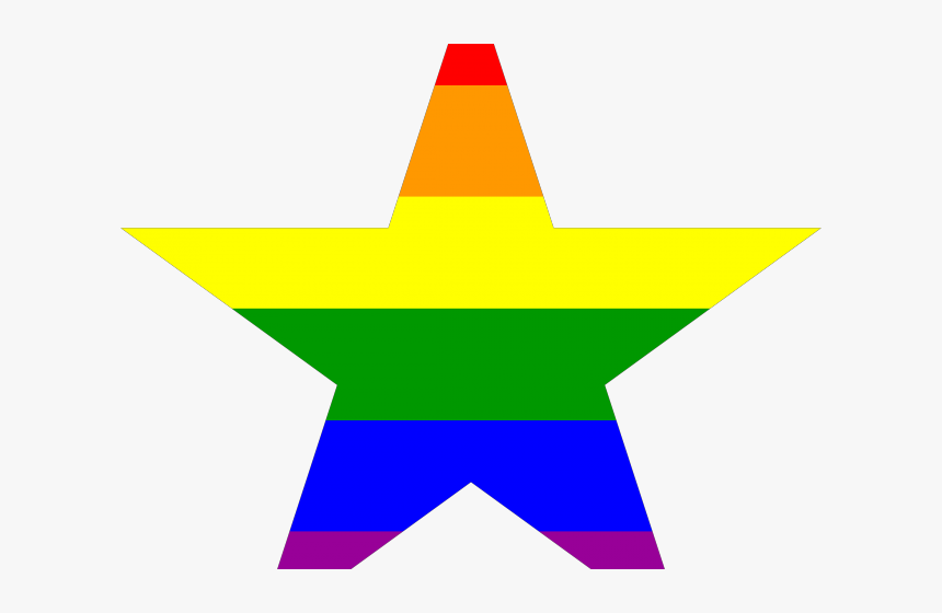 Polygon Clipart Five Point Star - Gay Pride Star, HD Png Download, Free Download