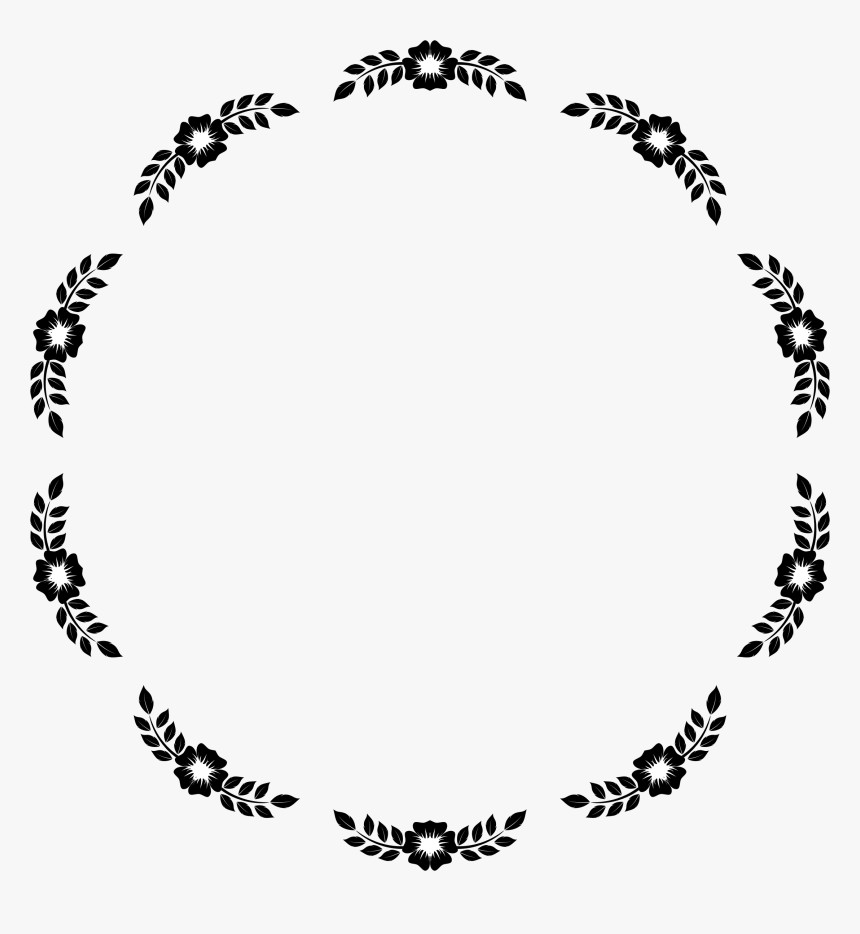 Flower Frame Extrapolated 21 Clip Arts - Flower Circle Border Clipart Black And White, HD Png Download, Free Download