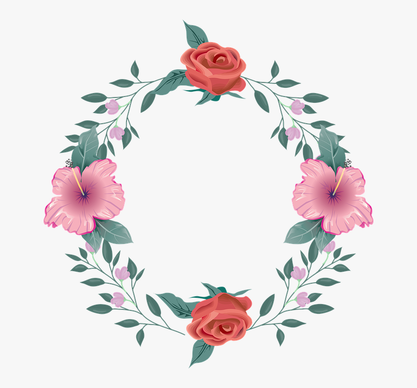 Floral, Circle, Pattern, Frame, Ornament, Flowers - Alice In Wonderland, HD Png Download, Free Download