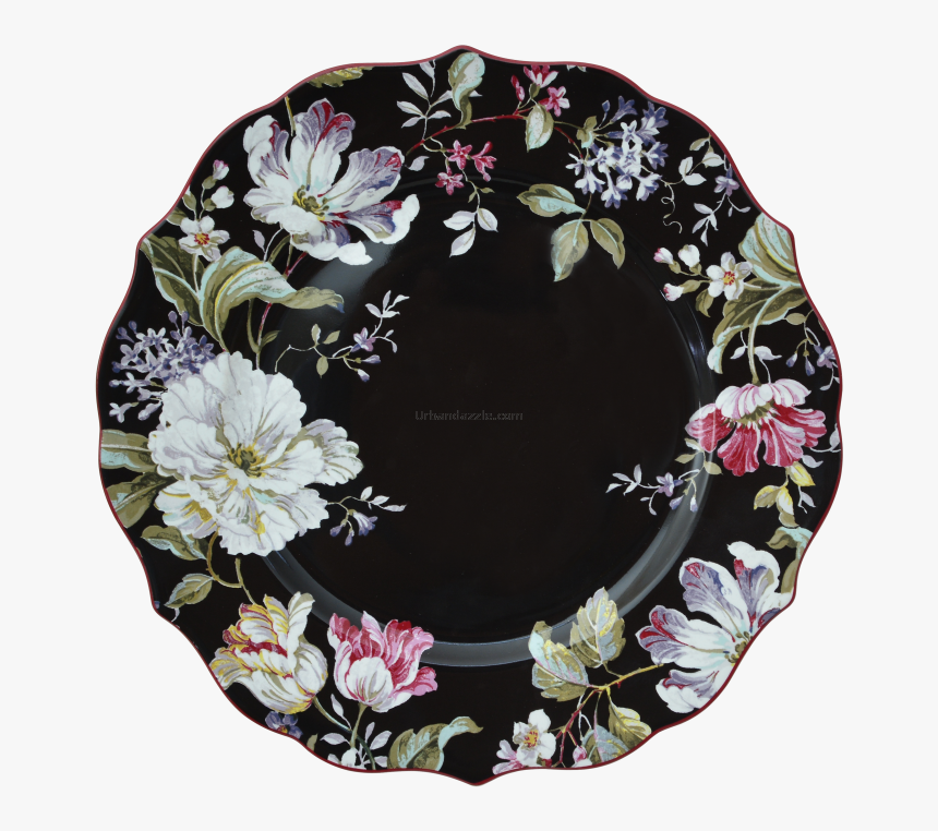 Buy Devnow Porcelain Gisela Black Large Dinner Plate - Artificial Flower, HD Png Download, Free Download