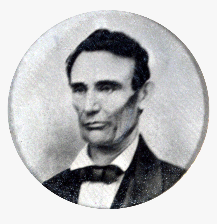 1858 Abraham Lincoln Portrait From Campaign Button - Abraham Lincoln Campaign Button, HD Png Download, Free Download