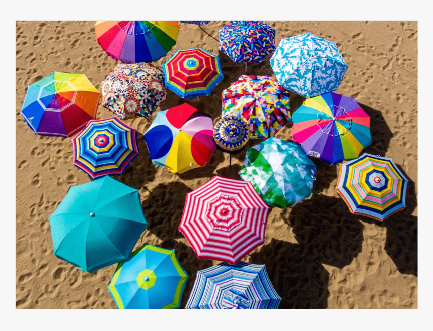 Beach Umbrella 101d Notecard - Beach With Many Umbrellas, HD Png Download, Free Download