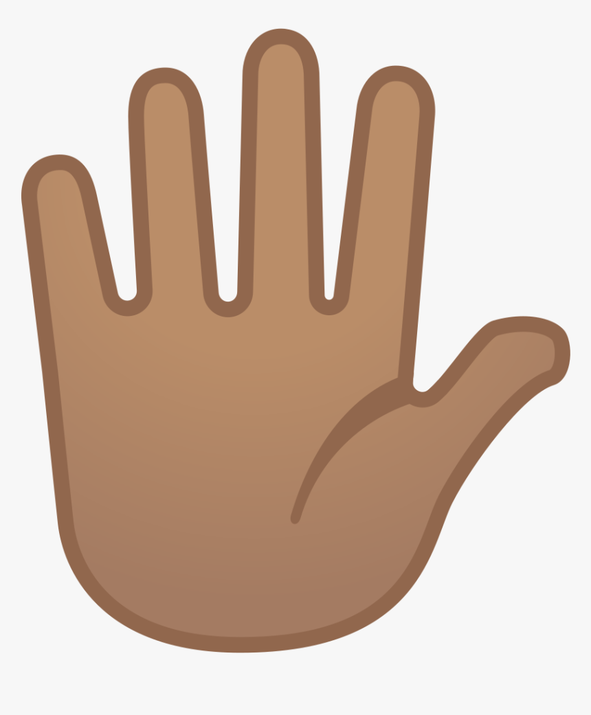 Hand With Fingers Splayed Medium Skin Tone Icon - Palma De La Mano Emoji, HD Png Download, Free Download