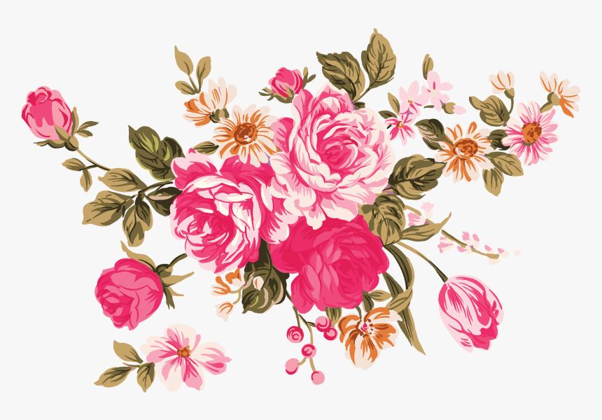 Flower Garden Roses Clip Art - Vector Flower Illustration Png ...