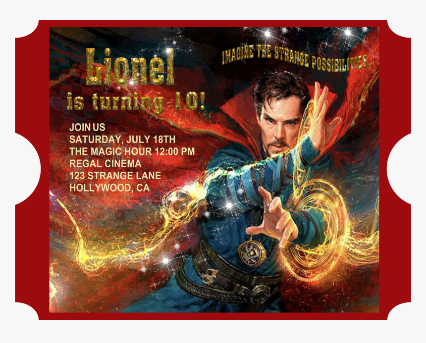 Dr Strange Birthday Invitation, HD Png Download, Free Download