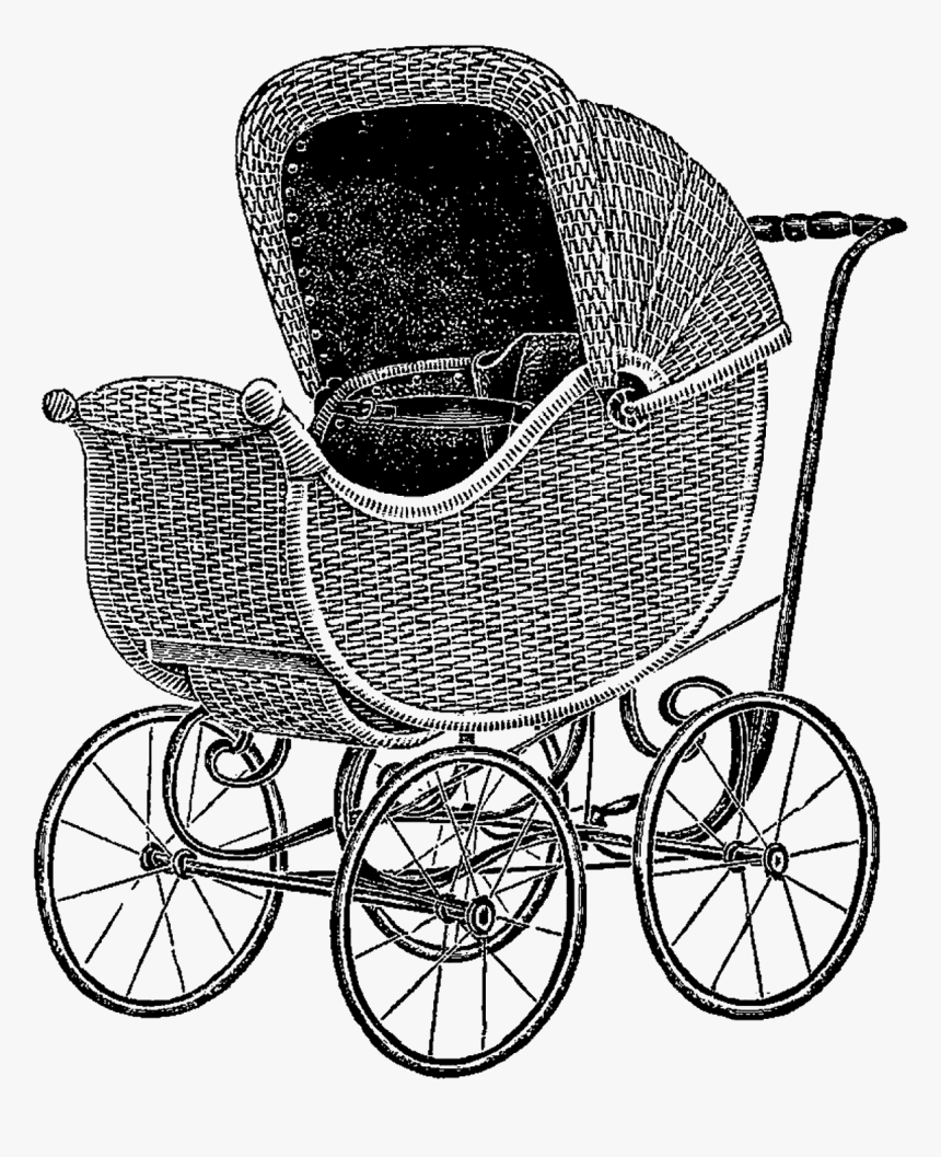 Digital Stamp Design Vintage - Clip Art Free Baby Carriage, HD Png Download, Free Download