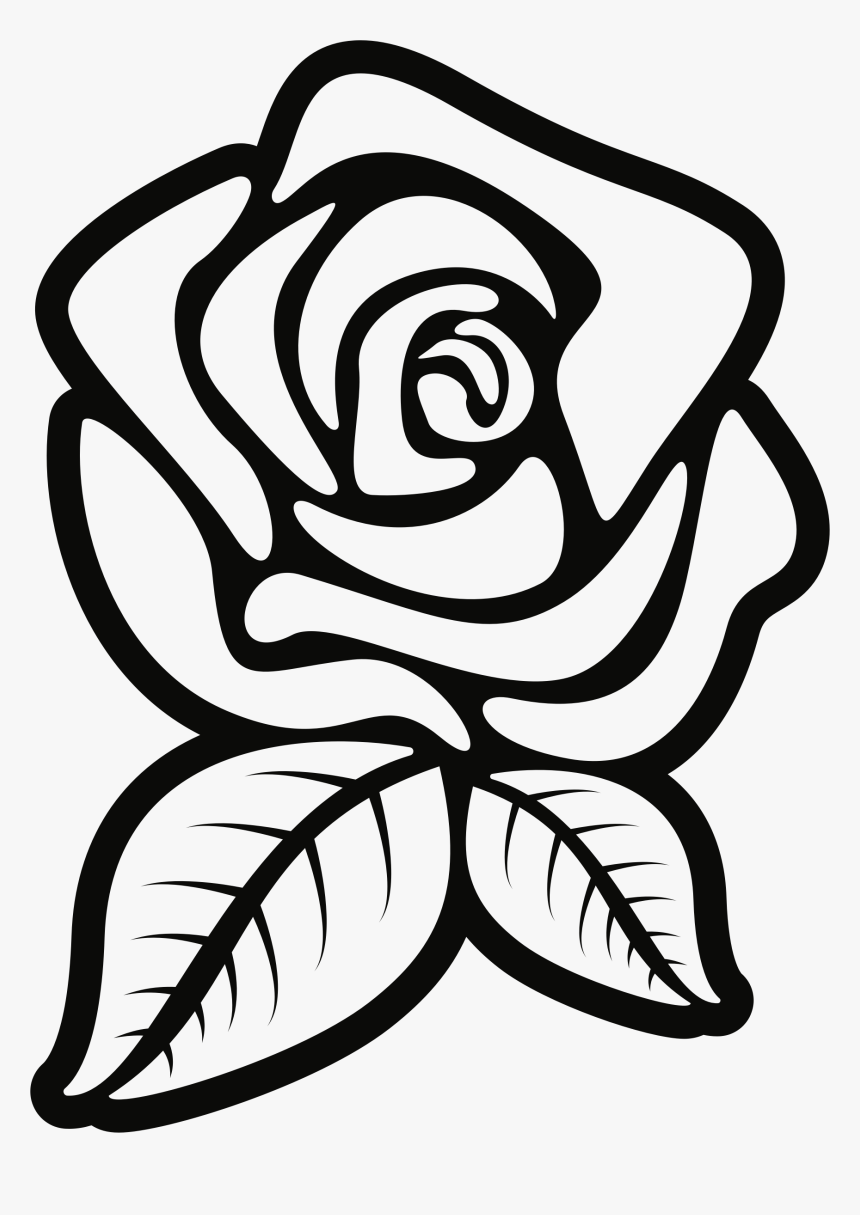 Rose Outline Png Rose Black And White Flower Clipart
