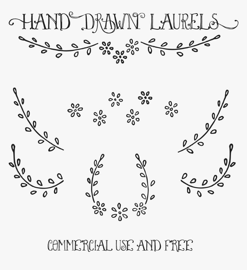 Daisy Hand Drawn Clipart - Laurel Clip Art Free, HD Png Download, Free Download