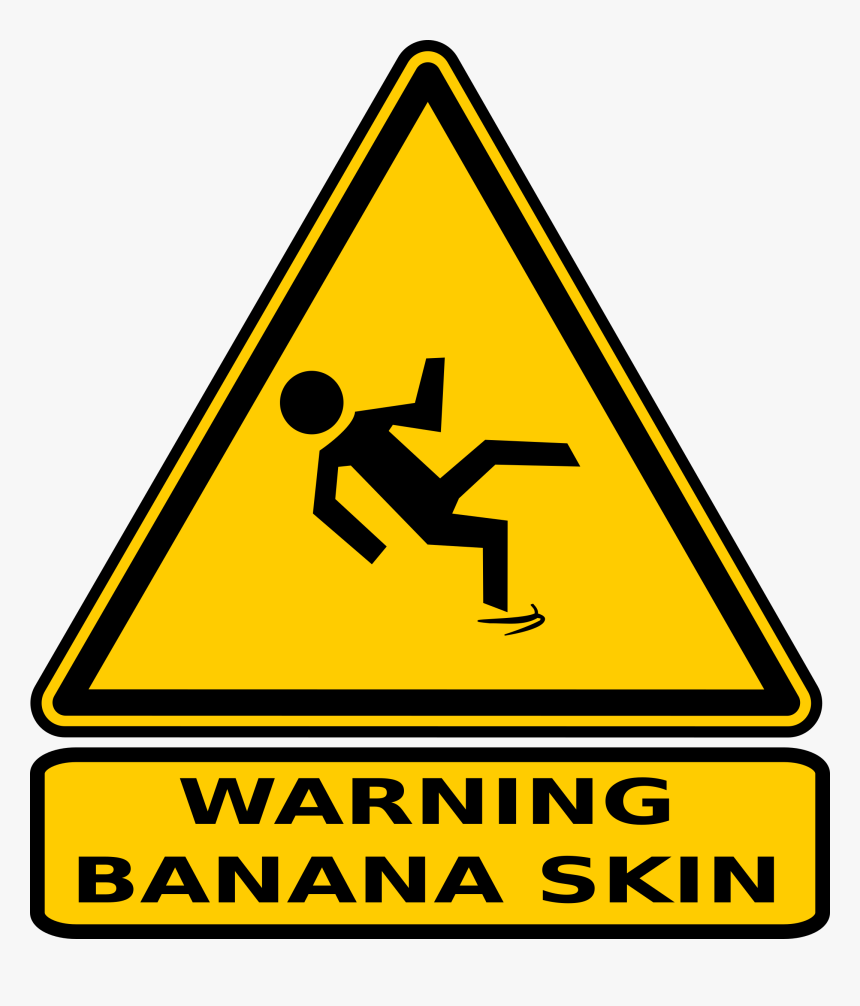 Warning Banana Skin Clip Arts - Warning Banana Skin, HD Png Download, Free Download