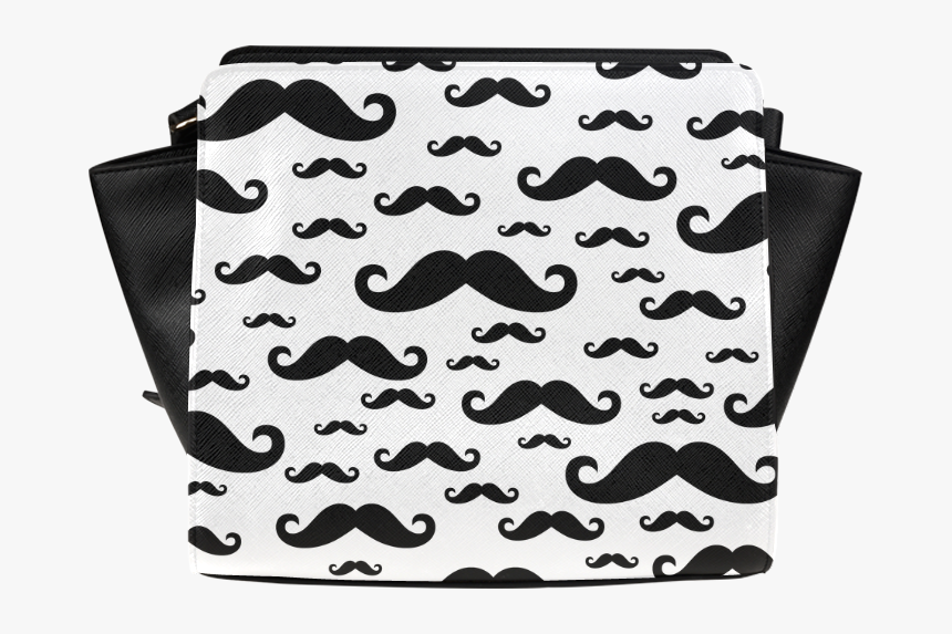 Black Handlebar Mustache / Moustache Pattern Satchel - Mosstache Bags, HD Png Download, Free Download