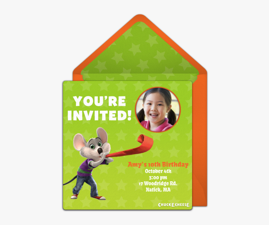 Chuck E Cheese Invite, HD Png Download, Free Download