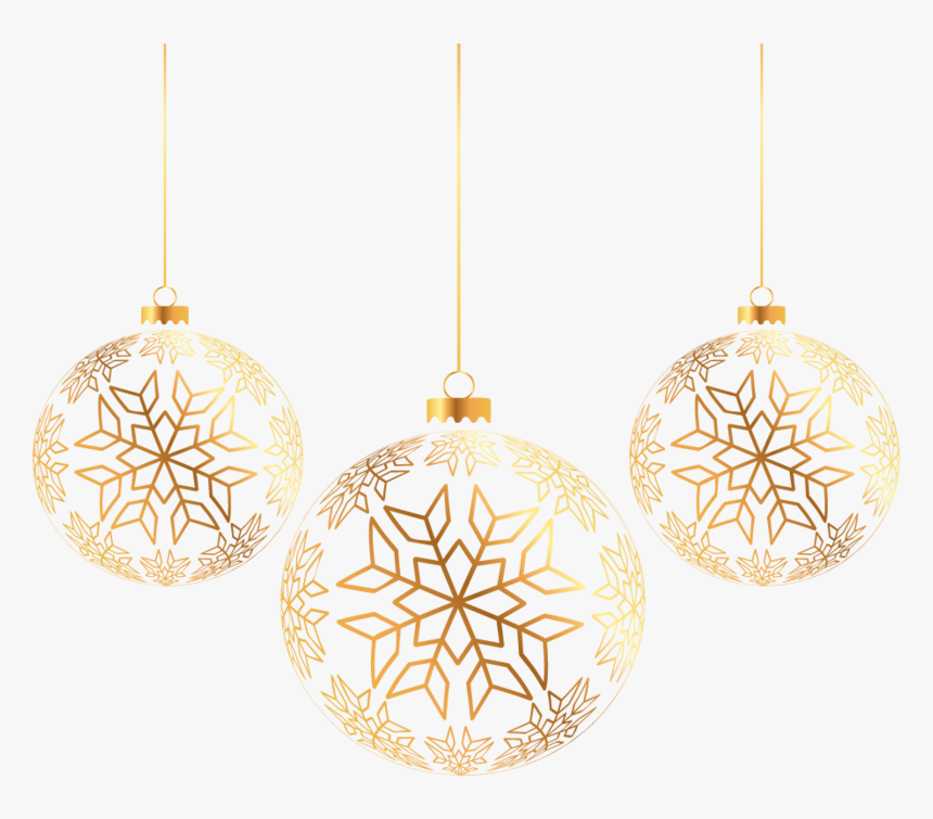 Golden Balls Ornament Tree Three Christmas - Gold Christmas Ornament Png, Transparent Png, Free Download