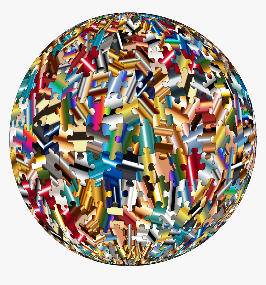 Psychedelic Jigsaw Puzzle Pieces Sphere Clip Arts - Jigsaw Circle Puzzles, HD Png Download, Free Download