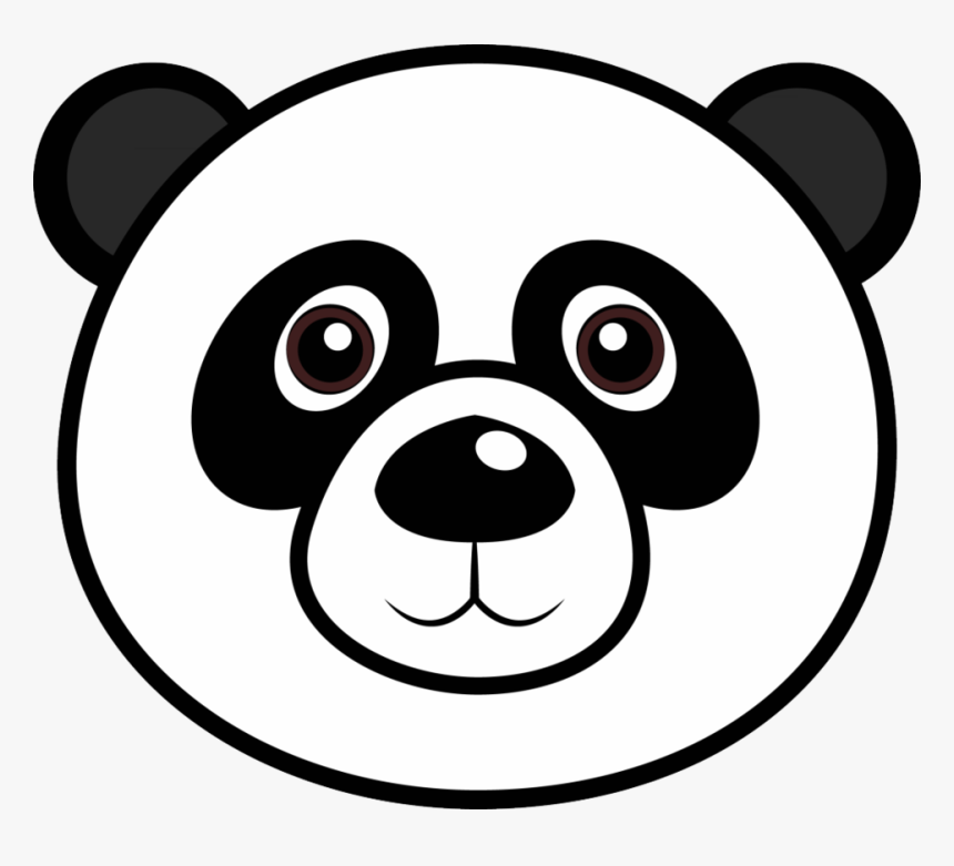 Clip Art Cartoon Head - Panda Face Clipart Black And White, HD Png