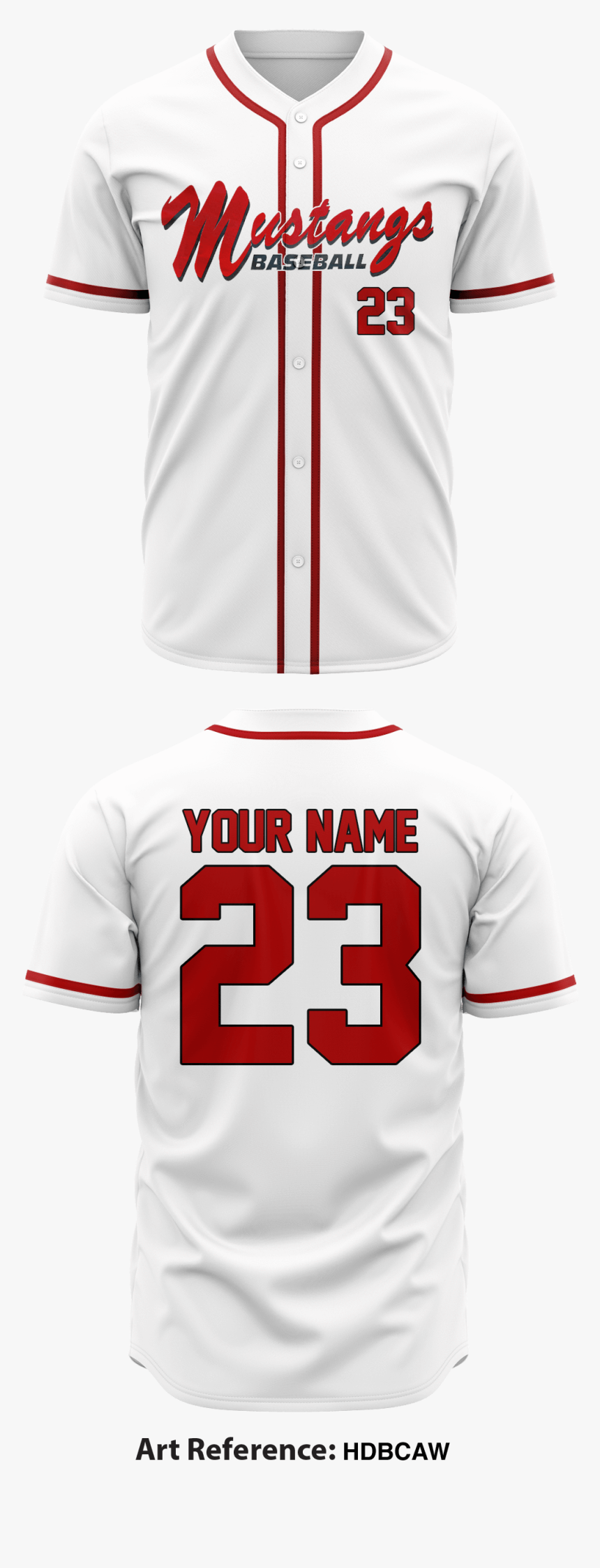 Mustangs2 Full Button Baseball Jersey - Sports Jersey, HD Png Download, Free Download