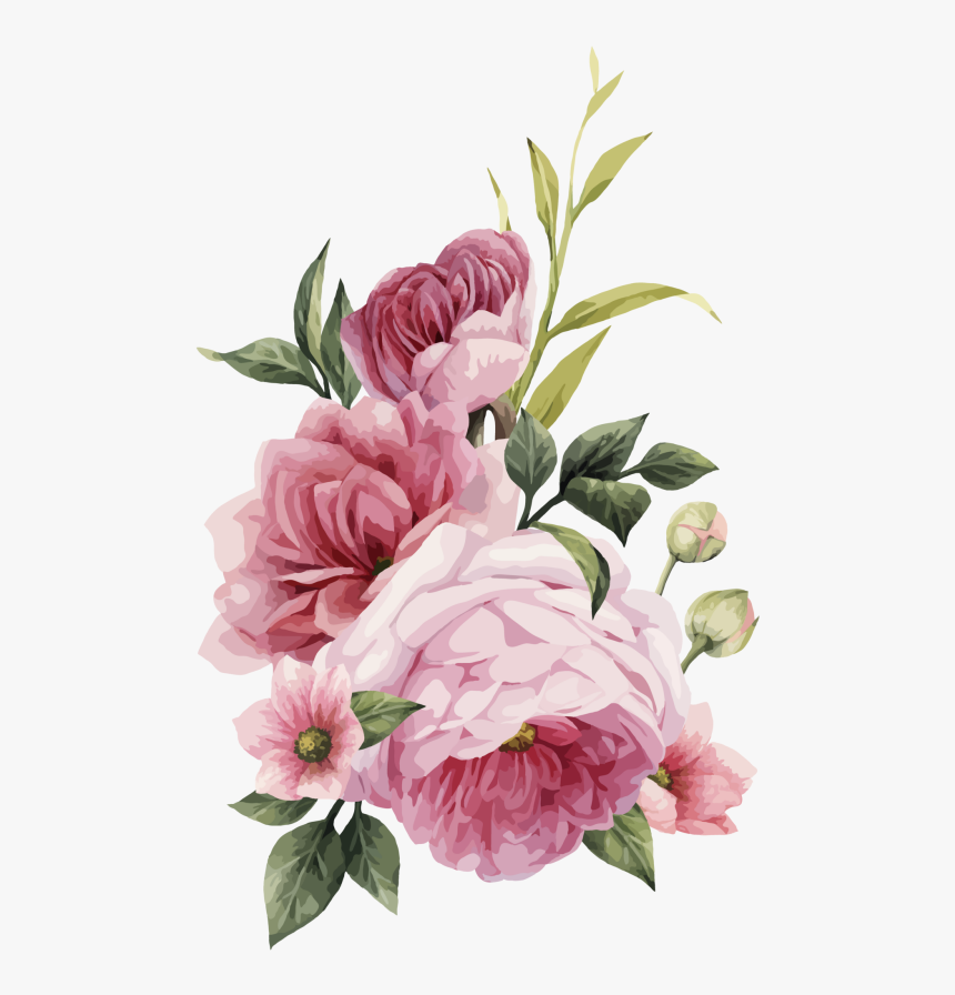 Pink Flowers Still Life - Transparent Pink Flowers Png, Png Download ...