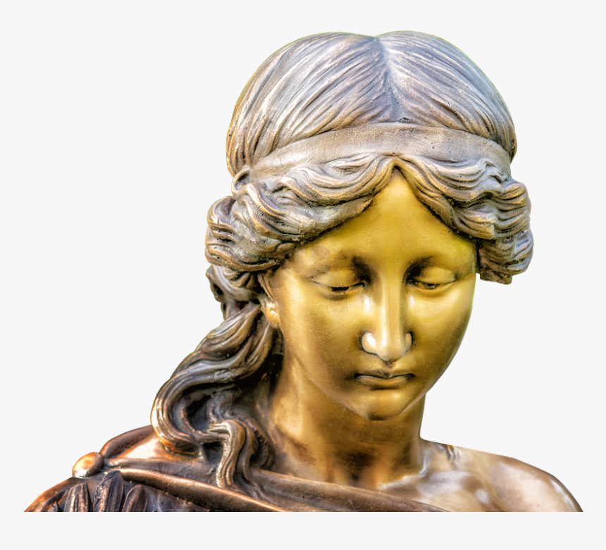 Angel, Woman, Female, Statue, Figure, Angel Face - Bronze Female Face Statue, HD Png Download, Free Download