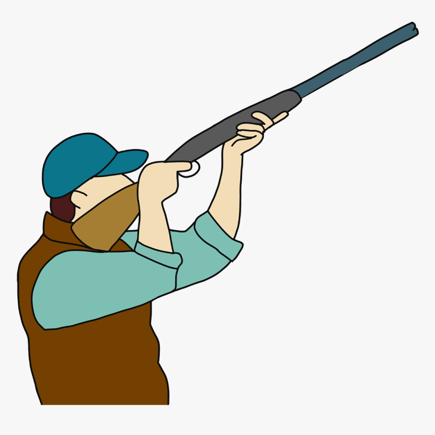 Skeet-shooting - Hunter And Animals Cartoon, HD Png Download, Free Download