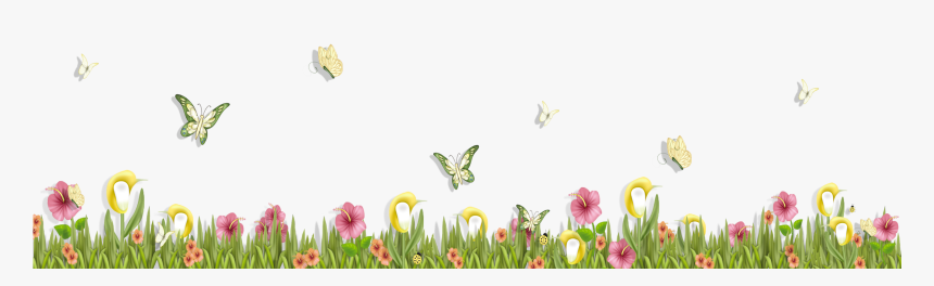 Clipart Flowers And Butterflies Png - Grass Png With Flower, Transparent Png, Free Download