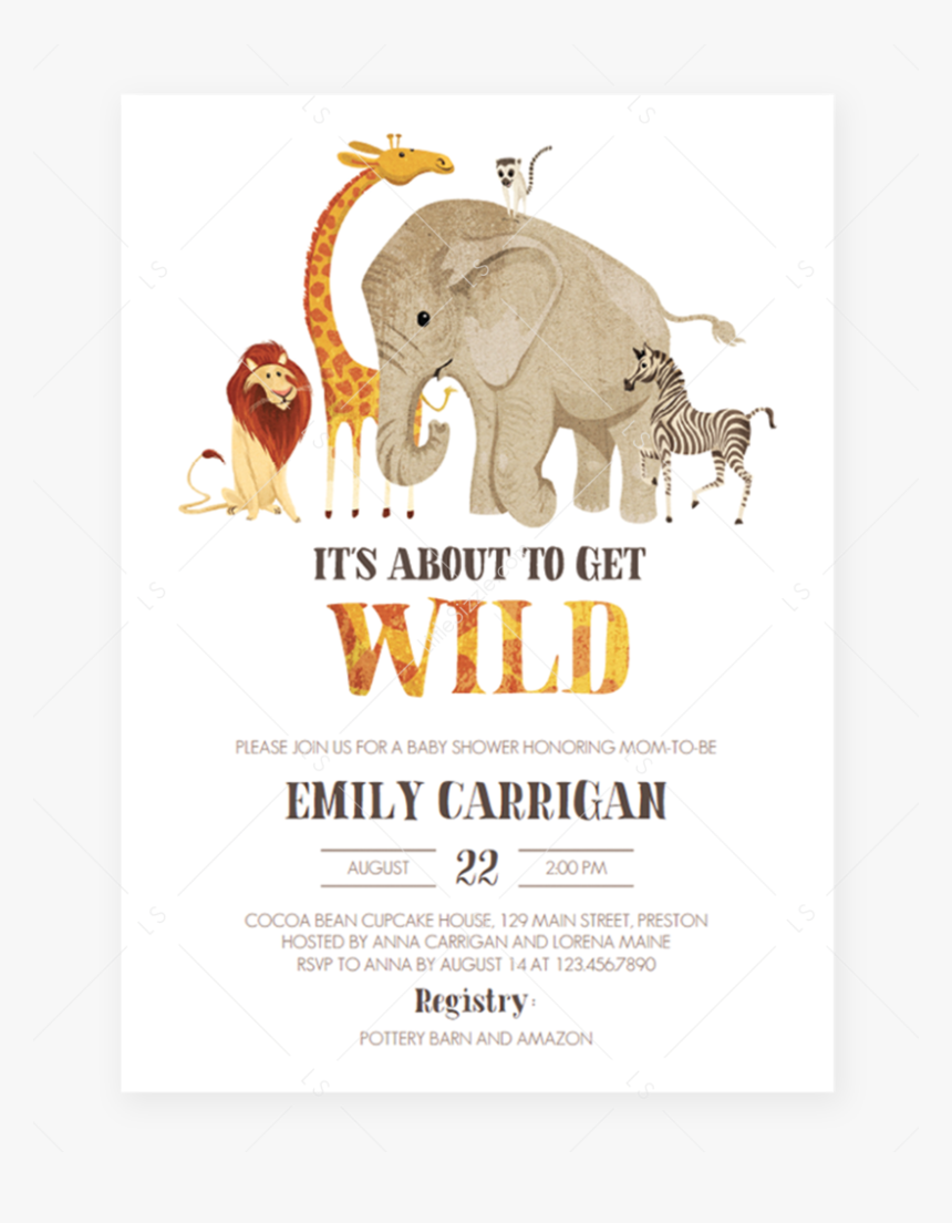 free safari baby shower invitations
