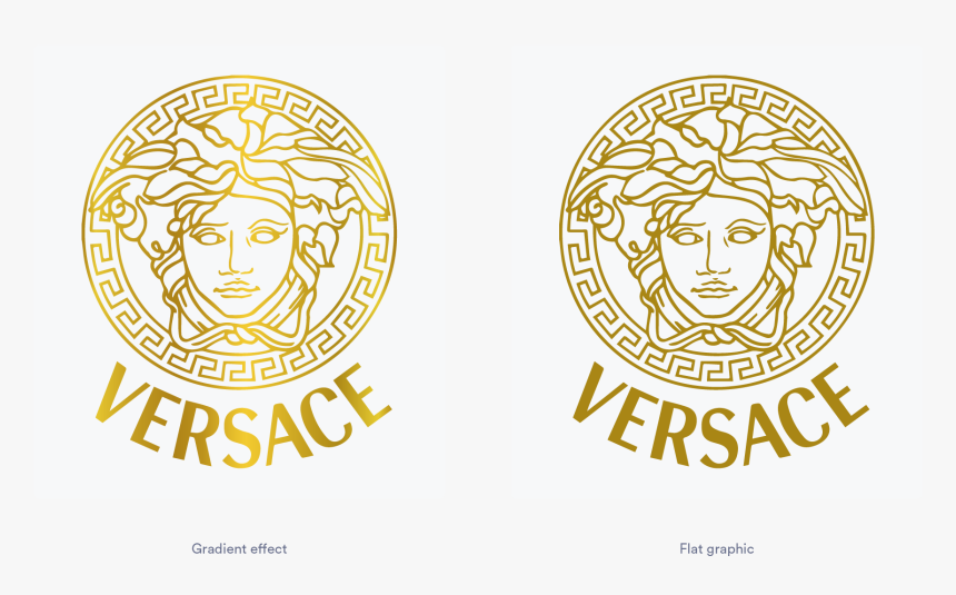 Versace Logo With Gold Gradient - Versace Decal, HD Png Download - kindpng