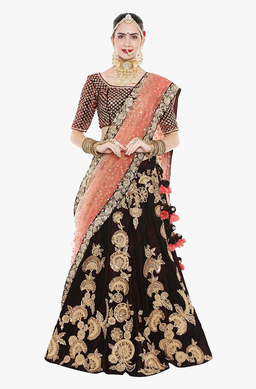 Velvet Lehenga Png Image Download - Photo Shoot, Transparent Png, Free Download