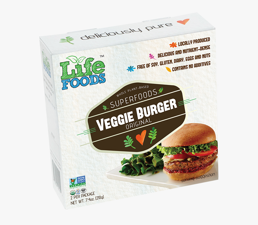 Superfoods Veggie Burger - Life Foods Veggie Burger, HD Png Download, Free Download