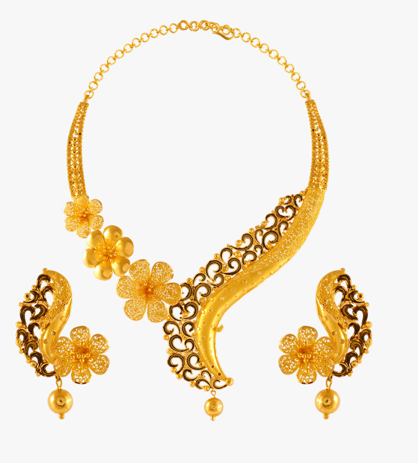 22k Gold Necklace Set - Pc Chandra Nrckles Set, HD Png Download, Free Download