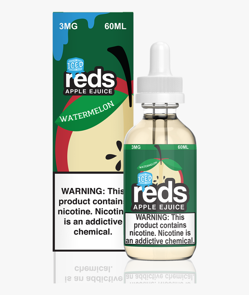 7 Daze Red"s Iced Watermelon E-juice 60ml - Reds Watermelon Apple, HD Png Download, Free Download