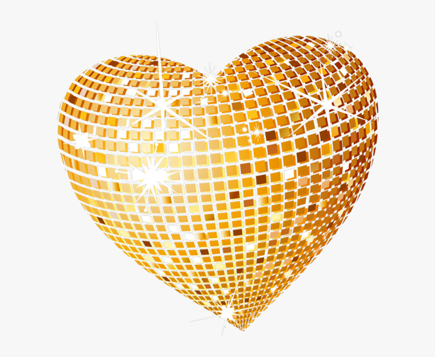 Gold Disco Heart Png Clipart Picture - Transparent Background Sparkle Heart, Png Download, Free Download