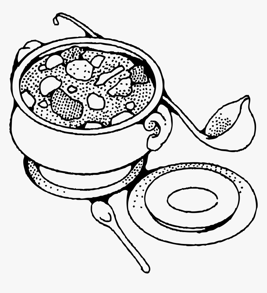 Chicken Curry Clipart Eating - Chicken Curry Black And White, HD Png Download, Free Download