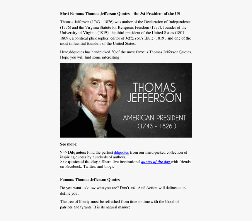 Thomas Jefferson, HD Png Download, Free Download