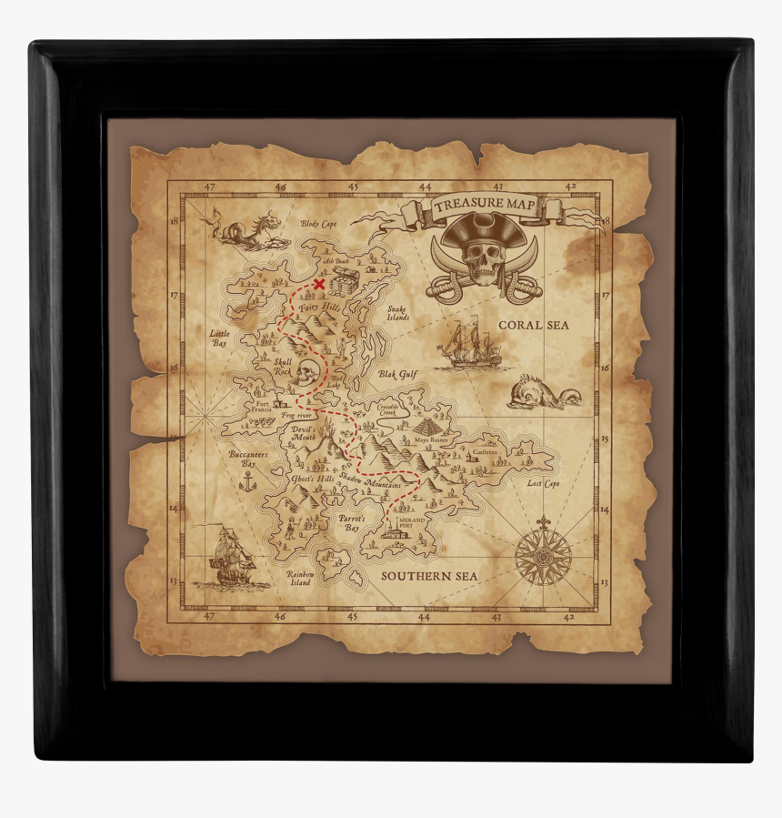 Treasure Map Jewelry Box, HD Png Download, Free Download