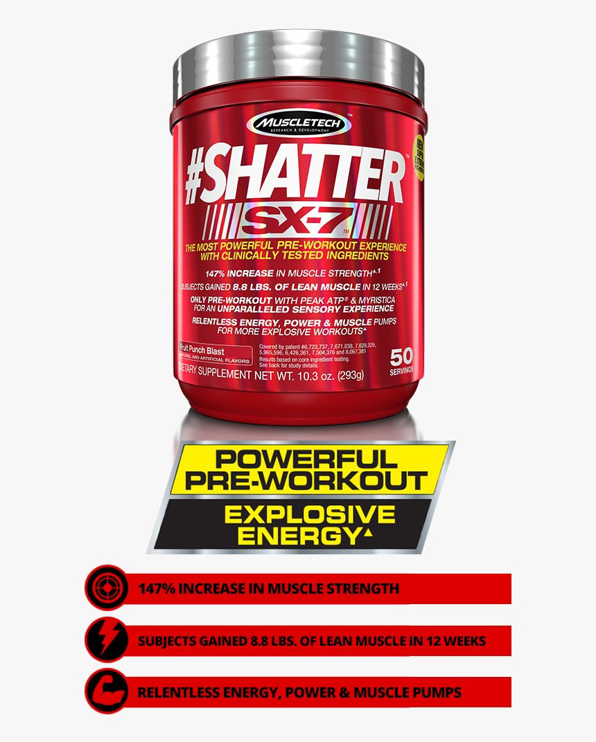 Featured Mobile Sx 7 Shatter Intl - Muscletech Shatter Sx 7 Pre Workout, HD Png Download, Free Download