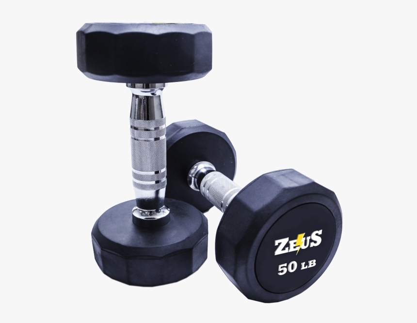 Zeus Rubber Dummbells 10 Pair Rack - Zeus Dumbbell, HD Png Download, Free Download