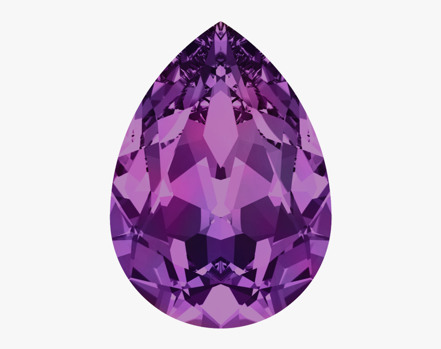 Swarovski 4320 Pear Shaped Fancy Stone Amethyst 6x4mm - Black Diamond Pear Stone, HD Png Download, Free Download