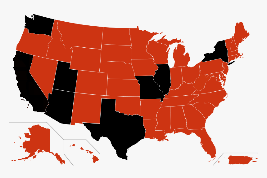 H1n1 Usa Map June - Death Penalty States, HD Png Download, Free Download