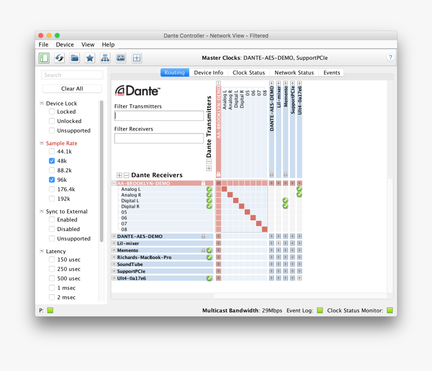 Screen Shot 2015 11 23 At - Dante Controller Sample Rate, HD Png Download, Free Download