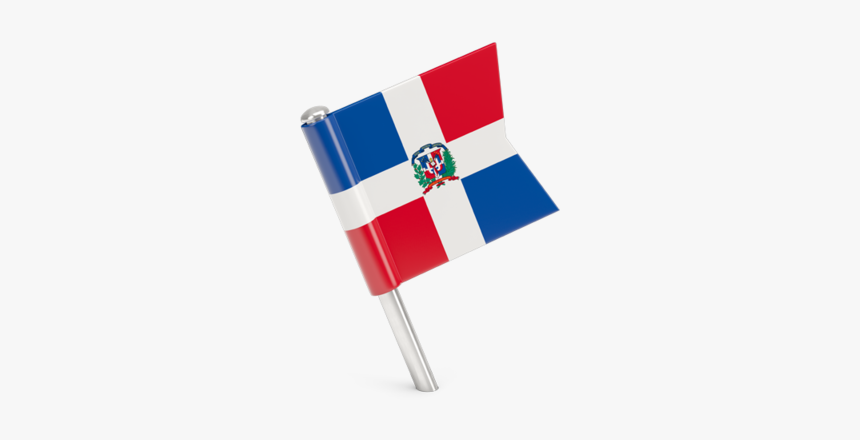 Square Flag Pin - Dominican Republic Flag, HD Png Download, Free Download