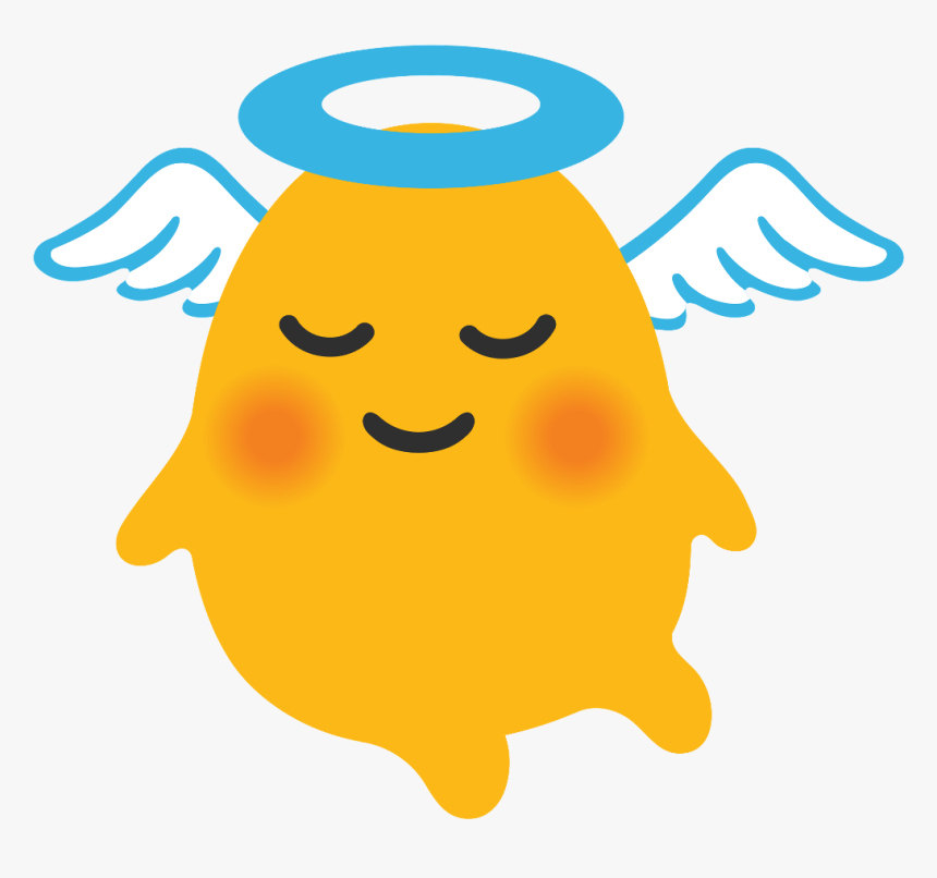 Emoji Angel Emoji Cute Funny Halo Emojisticker Angelemo - Baby Angel Emoji Android, HD Png Download, Free Download