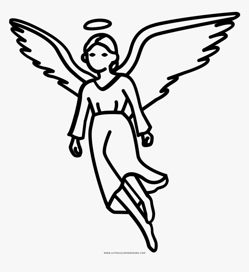 Angel Coloring Page - Line Art, HD Png Download, Free Download