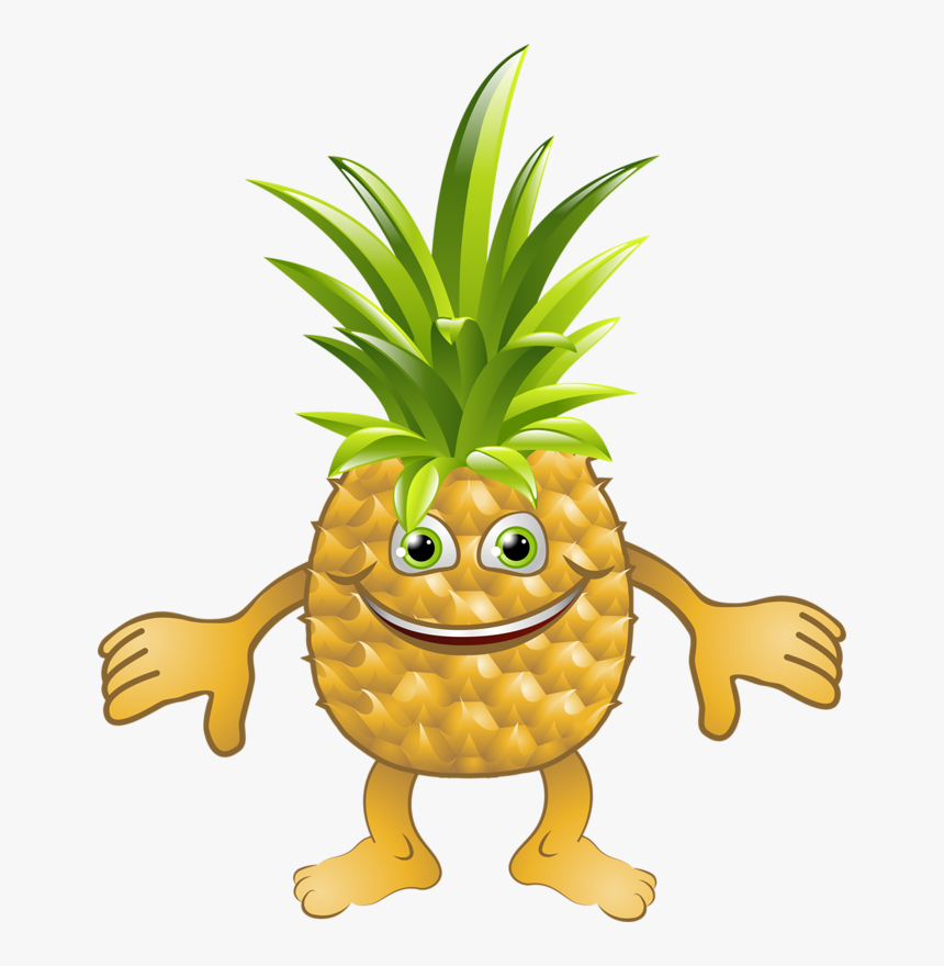 Food Clipart, Smileys, Alphabet, Pineapple Clipart, - Pineapple Cartoon, HD Png Download, Free Download