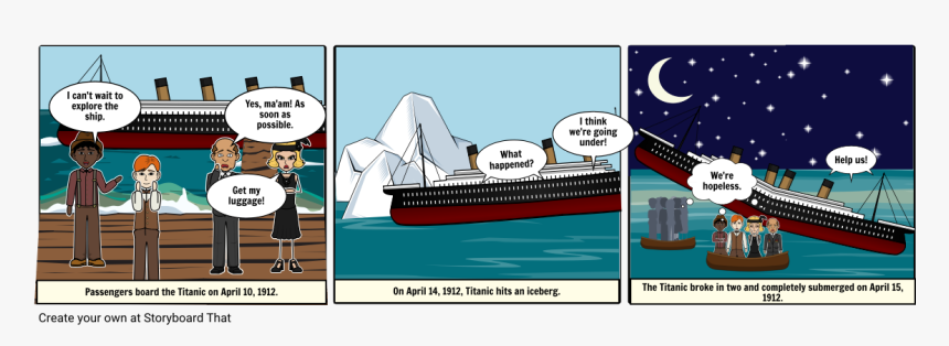 Titanic Comic Strip, HD Png Download - kindpng