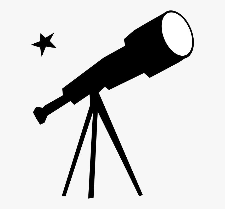 Telescope, View, Binocular, Look, Vision, Instrument - Telescope Black And White, HD Png Download, Free Download