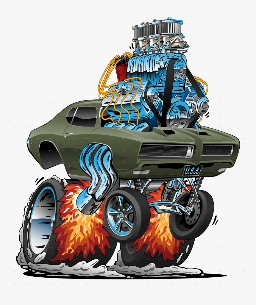 Cartoon Hot Rod Car, HD Png Download, Free Download