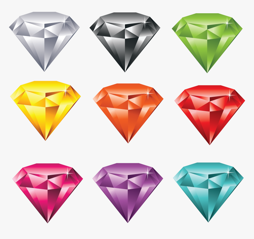 Multicolor Set Gemstone Jewellery Diamonds Png Image - Diamonds Clipart, Transparent Png, Free Download