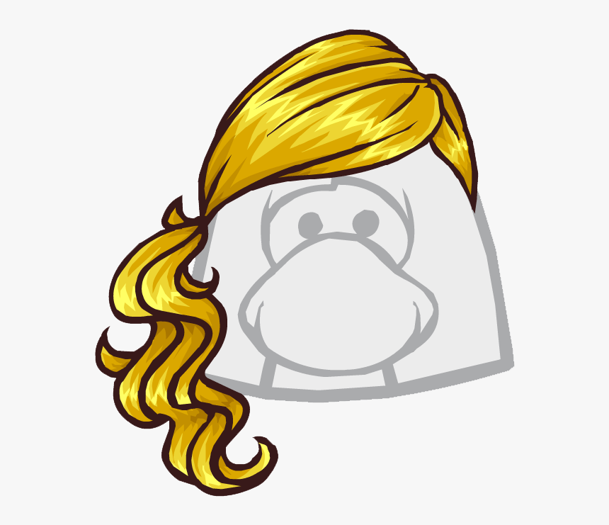 Club Penguin Brown Ponytail Clipart , Png Download - Club Penguin Pumpkin Hat, Transparent Png, Free Download